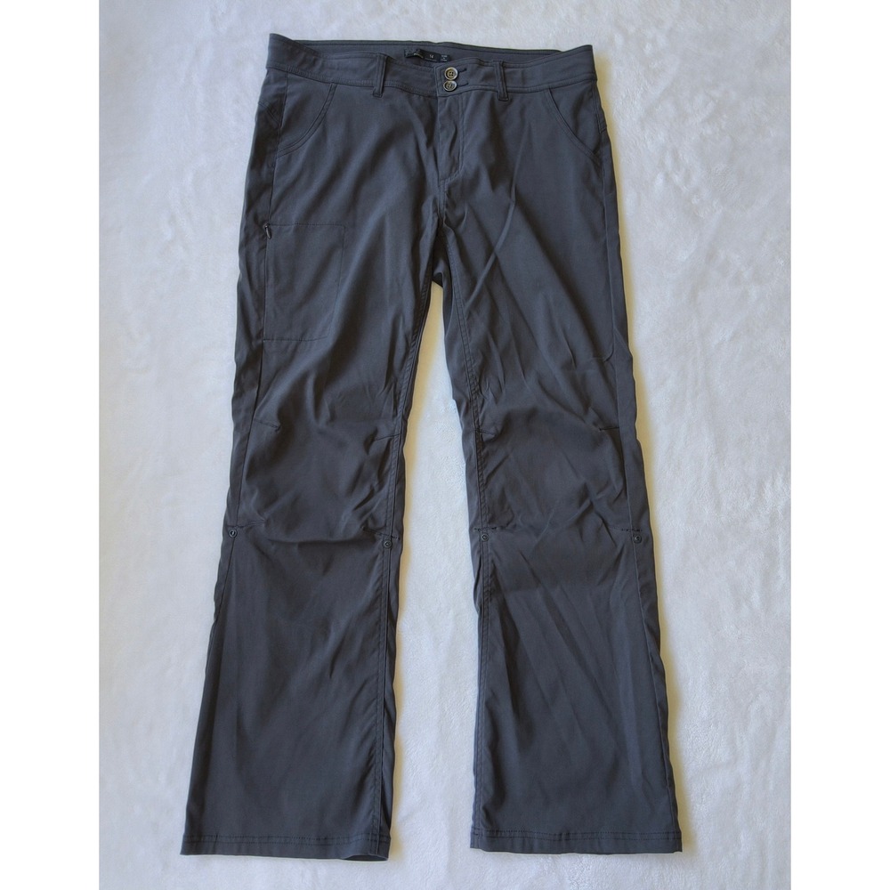 Prana Halle Pants Women 14 Gray Roll Up Straight Leg Hiking Outdoor Stretch Zion - Picture 2 of 11